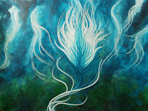 The Storm Lily (akryl, arch plátna 45x61)