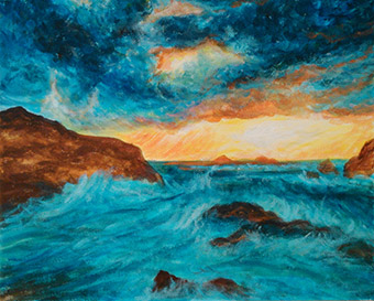 The Sunrise (akryl, plátno na rámu 25x30)